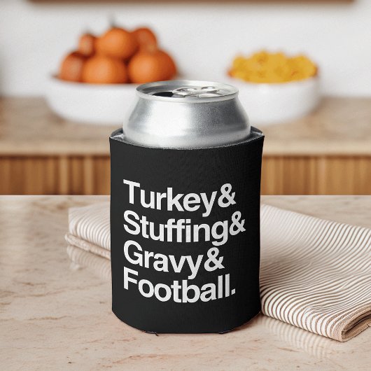 Thanksgiving Turkije & stuffing & gravy & Football Blikjeskoeler