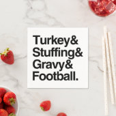 Thanksgiving Turkije & stuffing & gravy & Football Servetten (Insitu)