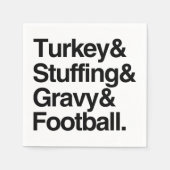 Thanksgiving Turkije & stuffing & gravy & Football Servetten (Voorkant)