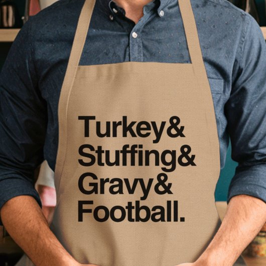 Thanksgiving Turkije & stuffing & gravy & Football Standaard Schort