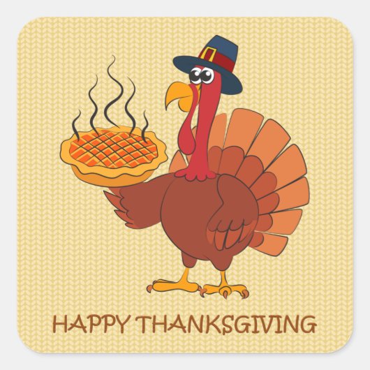 Thanksgiving Turkije & Taart Stickers (Voorkant)