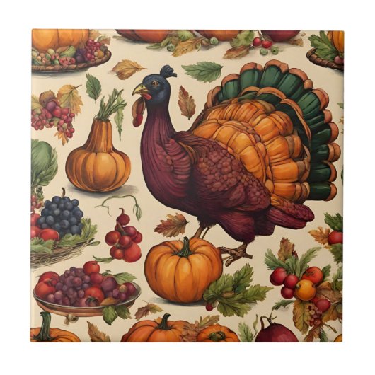  Thanksgiving Turkije Tegeltje (Voorkant)