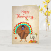 Thanksgiving Turkije tegen Humor Wingspread C Kaart (Gele Bloem)