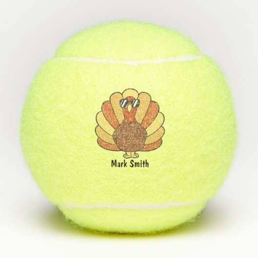 Thanksgiving Turkije Tennisballen (Voorkant)