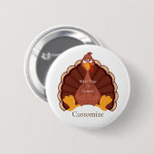 Thanksgiving Turkije Thunder_Cove Ronde Button 5,7 Cm (Voorkant /achterkant)