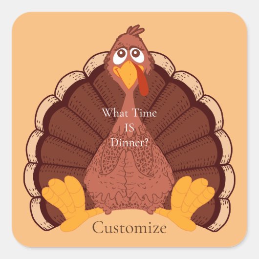 Thanksgiving Turkije Thunder_Cove Vierkante Sticker (Voorkant)