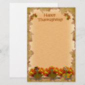 Thanksgiving Turkije Trio Briefpapier (Voorkant / Achterkant)