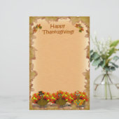 Thanksgiving Turkije Trio Briefpapier (Staand voorkant)