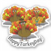 Thanksgiving Turkije Trio Sticker (Voorkant)