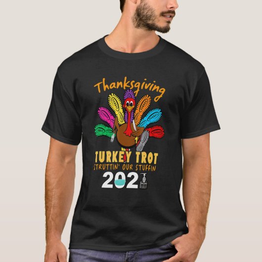  Thanksgiving Turkije trot ons in de steek T-shirt (Voorkant)