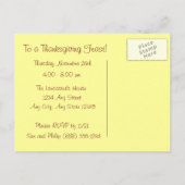 Thanksgiving Turkije U bent uitgenodigd briefkaart (Achterkant)