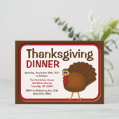 Thanksgiving Turkije Uitnodigingen voor diner (Staand voorkant)