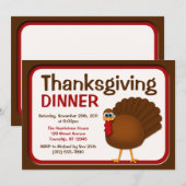 Thanksgiving Turkije Uitnodigingen voor diner (Voorkant / Achterkant)
