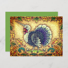 THANKSGIVING TURKIJE UNICORN, WEEFSELS, FEESTDAGENKAART