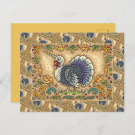 THANKSGIVING TURKIJE UNICORN, WEEFSELS, FEESTDAGENKAART