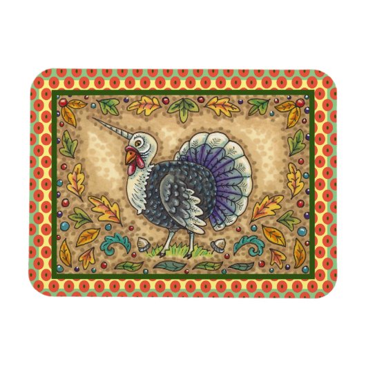 THANKSGIVING TURKIJE UNICORN, WEEFSELS MAGNEET (Horizontaal)