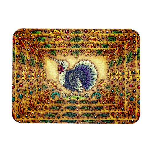 THANKSGIVING TURKIJE UNICORN, WEEFSELS MAGNEET (Horizontaal)