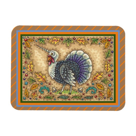 THANKSGIVING TURKIJE UNICORN, WEEFSELS MAGNEET (Horizontaal)