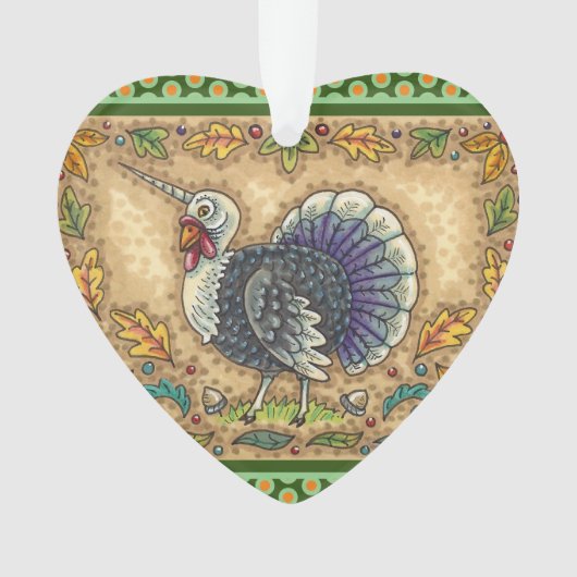 THANKSGIVING TURKIJE UNICORN, WEEFSELS ORNAMENT (voorkant)