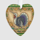 THANKSGIVING TURKIJE UNICORN, WEEFSELS ORNAMENT (voorkant)