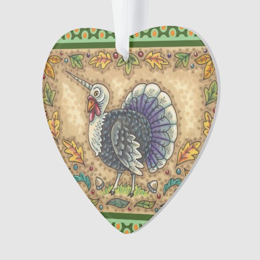 THANKSGIVING TURKIJE UNICORN, WEEFSELS ORNAMENT (voorkant)