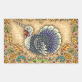 THANKSGIVING TURKIJE UNICORN, WEEFSELS RECHTHOEKIGE STICKER (Voorkant)