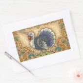 THANKSGIVING TURKIJE UNICORN, WEEFSELS RECHTHOEKIGE STICKER (Envelop)