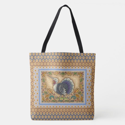 THANKSGIVING TURKIJE UNICORN, WEEFSELS TOTE BAG (Voorkant)