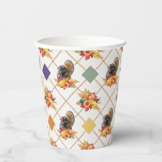Thanksgiving Turkije Vakantiepapier Cups Papieren Bekers (Voorkant)