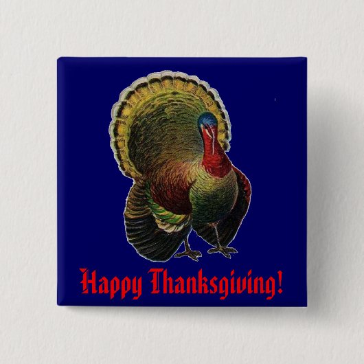  Thanksgiving Turkije Vierkante Button 5,1 Cm (Voorkant)