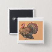 Thanksgiving Turkije Vierkante Button 5,1 Cm (Voorkant /achterkant)