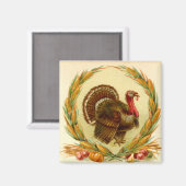  Thanksgiving Turkije vierkante magneet (Voorkant / Achterkant)