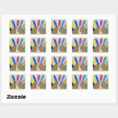 Thanksgiving Turkije Vierkante Sticker (Vel)