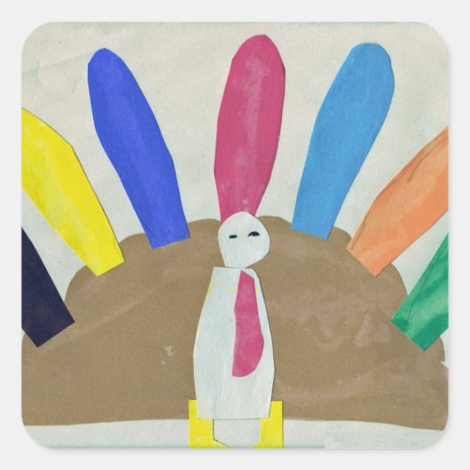 Thanksgiving Turkije Vierkante Sticker (Voorkant)
