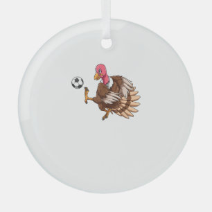 Thanksgiving Turkije voetbalsport T Glas Ornament