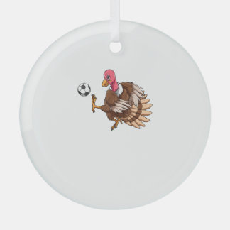 Thanksgiving Turkije voetbalsport T Glas Ornament
