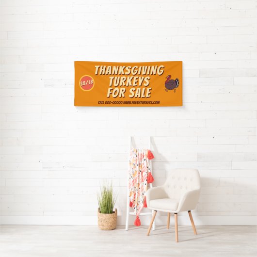 Thanksgiving Turkije Vogels Te Koop Business Banne Spandoek (Insitu)
