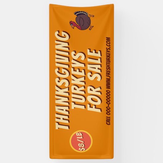 Thanksgiving Turkije Vogels Te Koop Business Banne Spandoek (Verticaal)
