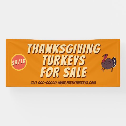Thanksgiving Turkije Vogels Te Koop Business Banne Spandoek (Horizontaal)