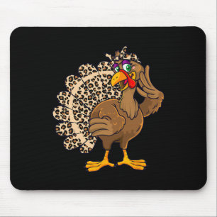 Thanksgiving Turkije Vrouwen Meisje Luipaard Print Muismat