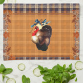 Thanksgiving Turkije wenst op Plaid Theedoek (Gevouwen)