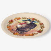 Thanksgiving Turkije wenst Papieren Bordje (Gekanteld)