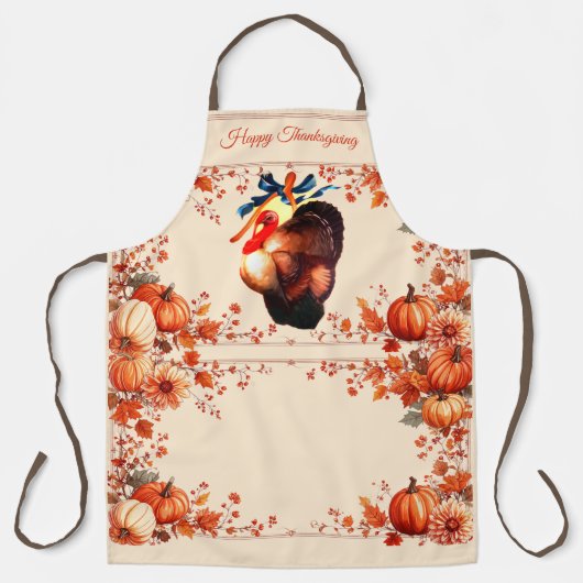 Thanksgiving Turkije wenst Schort (Voorkant)