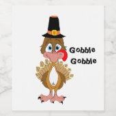 Thanksgiving Turkije Wijn Etiket (Enkel label)