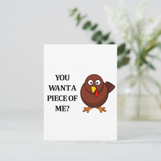 Thanksgiving Turkije (wil een stuk) Feestdagenkaart (Staand voorkant)
