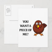 Thanksgiving Turkije (wil een stuk) Feestdagenkaart (Voorkant / Achterkant)