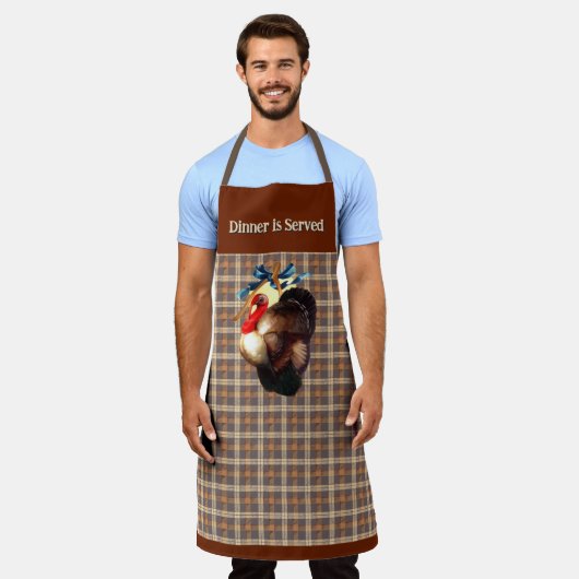 Thanksgiving Turkije wil Mannen Schort (Gedragen)