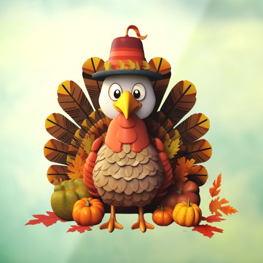 Thanksgiving Turkije Window Cling Raamsticker (Vel 3)