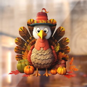 Thanksgiving Turkije Window Cling Raamsticker (Vel 2)