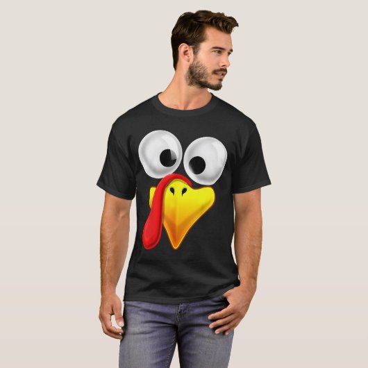 Thanksgiving Turkije wordt geconfronteerd met een  T-shirt (Voorkant volledig)